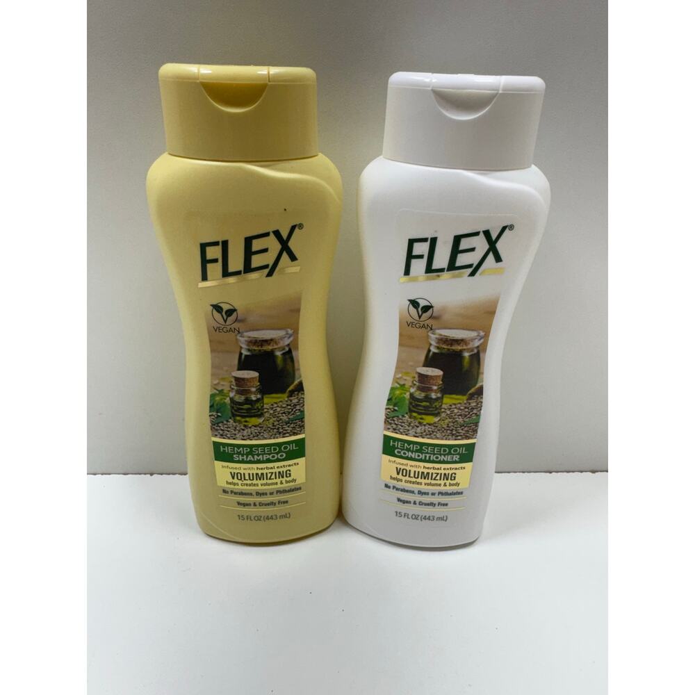 New Vegan Hemp Seed Oil Shampoo & Conditioner 15 Fl Oz By Flex Herbal Extracts
